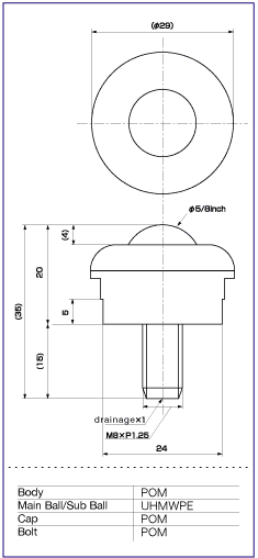 ISB Ball Transfer IP-16NB